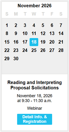November 2026 OCGA Monthly Training Calendar